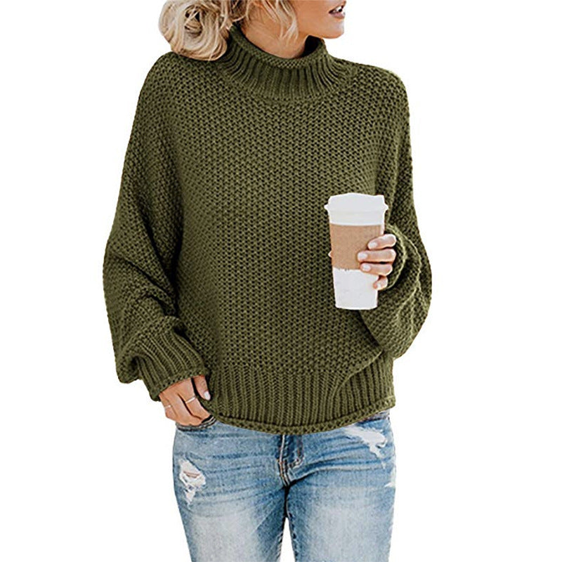 Damen nan grobstrick Rollkragenpullover mit Oversize-Schnitt und Blockstreifen-Optik Echo Archiv