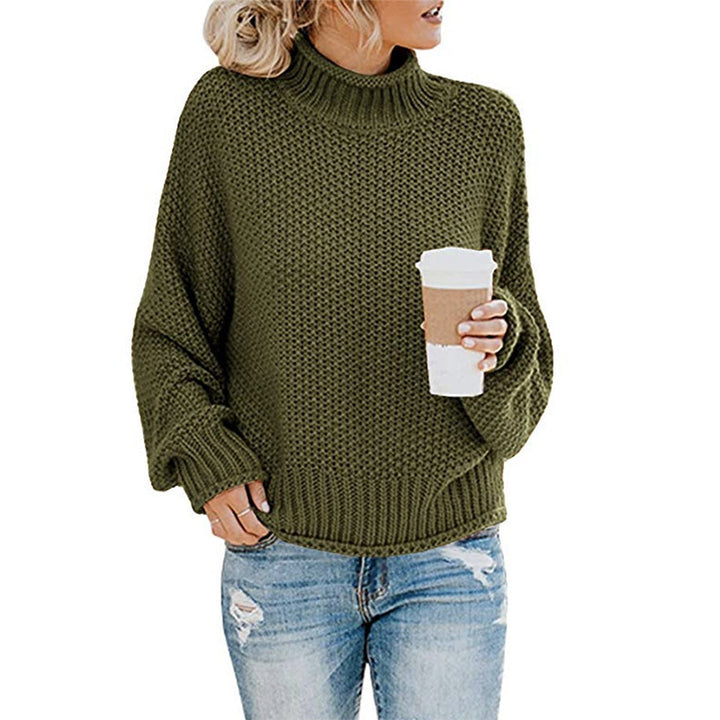 Damen nan grobstrick Rollkragenpullover mit Oversize-Schnitt und Blockstreifen-Optik Echo Archiv