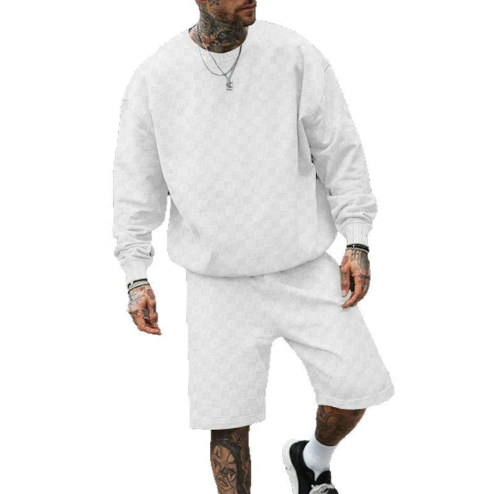 Herren lässiges Sweatshirt- und Shorts-Set aus atmungsaktivem Material mit elastischem Bund Echoarchiv