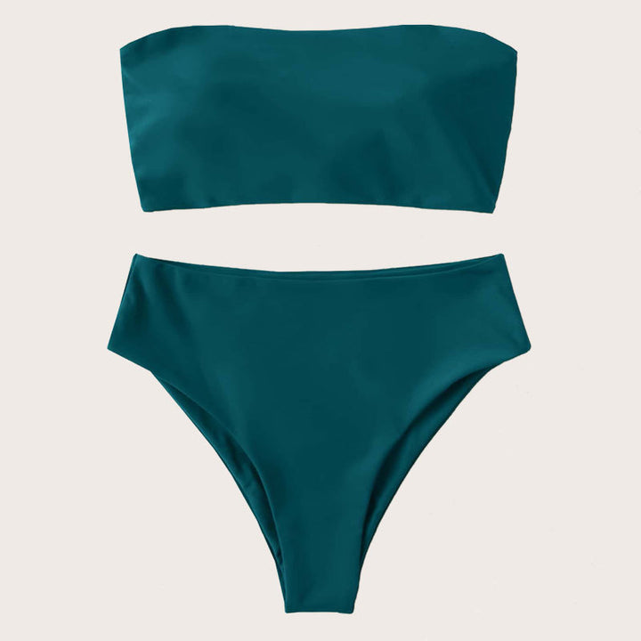 Damen Bandeau-Bikini-Set mit hohem Schnitt und elegantem Wickeldetail Echo Archiv