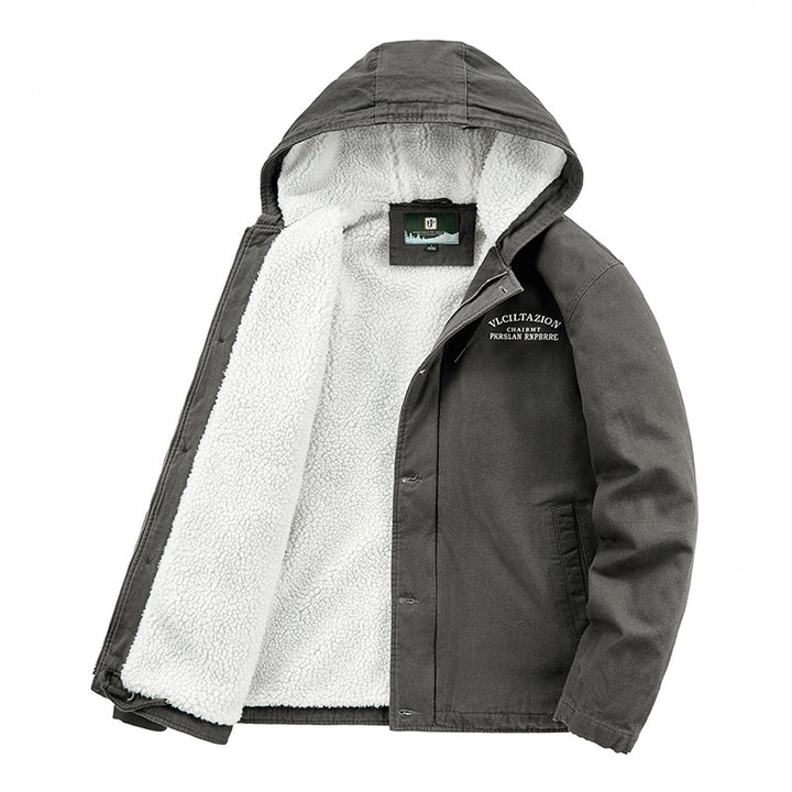 Herren Lässige Kapuzenjacke mit Teddyfutter Echo Archiv