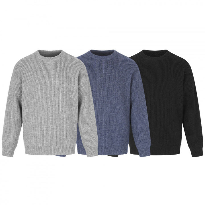 Unisex Weicher Oversize-Ribstrickpullover mit Relaxed-Schnitt und tonaler Struktur Echo Archiv