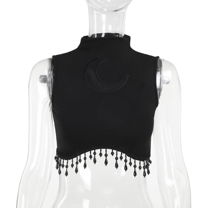Damen elegantes Crop-Top mit Perlenverzierungen Echo Archiv