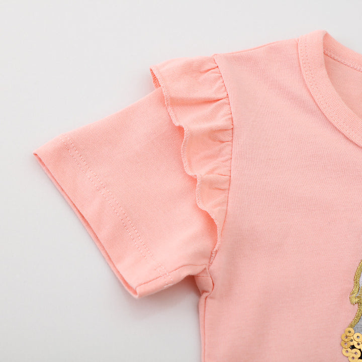 Mädchen T-Shirt mit verspieltem Einhorn-Design und Rüschendetails Echo Archiv
