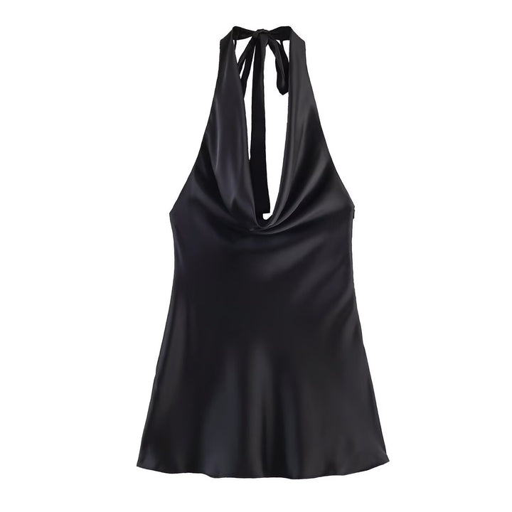 Damen Chic Haltertop aus hochwertigem Satin Echo Archiv