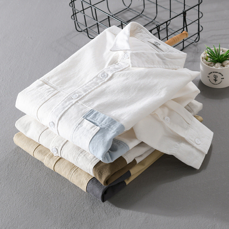 Herren Leichtes Baumwoll-Overshirt mit Kontrast-Brusttasche und Relaxed-Fit Echoarchiv