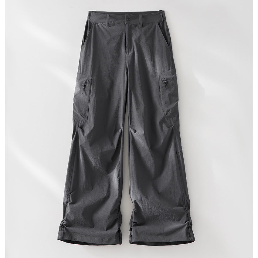 Damen Technische Weite Cargo-Hose mit verstellbarem Saum und Mehrfachtaschen Echoarchiv