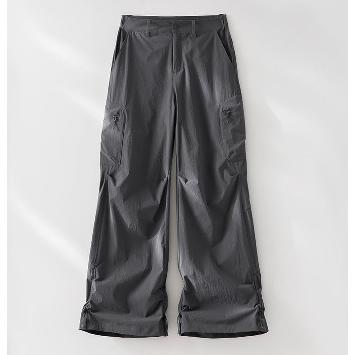 Damen Technische Weite Cargo-Hose mit verstellbarem Saum und Mehrfachtaschen Echoarchiv