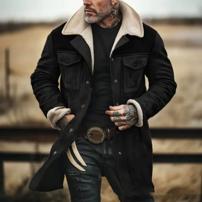 Herren Lammfelljacke mit stylischem Schafsfutter und praktischen Taschen Echoarchiv