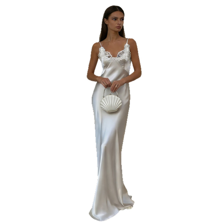 Damen Seidenkleid mit feinen Spitzenakzenten Echo Archiv