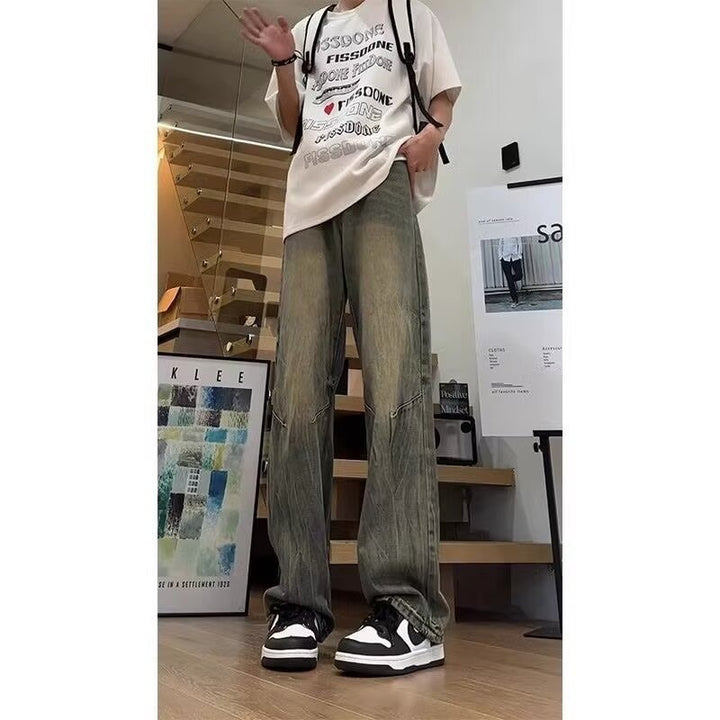 Herren Cargo-Jeans mit lässigem Schnitt und ausgefranstem Design Echoarchiv
