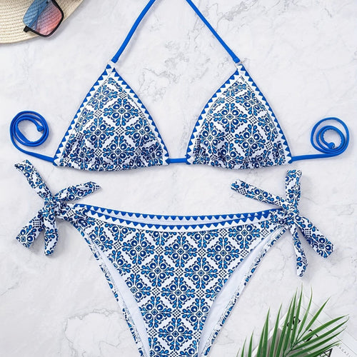 Damen Triangel-Bikini mit verspieltem Knoten-Design Echo Archiv