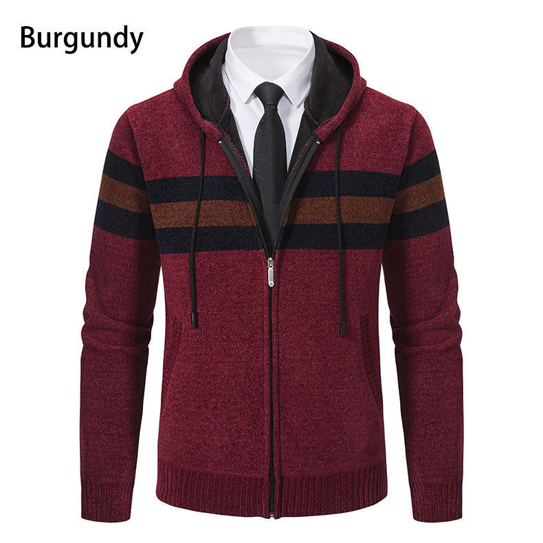 Herren modische Kapuzenjacke mit strukturiertem Design und elegantem Innenkragen Echoarchiv