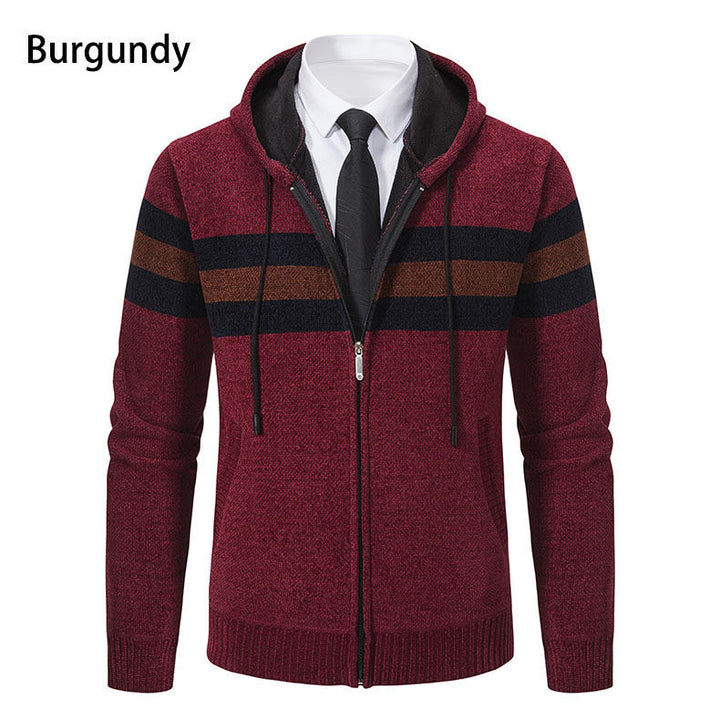 Herren modische Kapuzenjacke mit strukturiertem Design und elegantem Innenkragen Echoarchiv