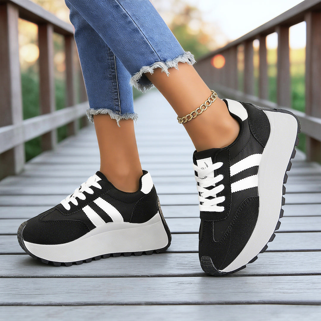 Damen nan Plateau-Chunky-Sneaker mit verstärkter Zehenkappe, profilierter Gummilaufsohle und stoßdämpfender EVA-Zwischensohle Echo Archiv
