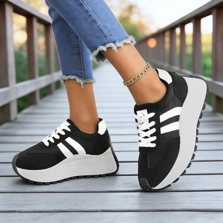 Damen nan Plateau-Chunky-Sneaker mit verstärkter Zehenkappe, profilierter Gummilaufsohle und stoßdämpfender EVA-Zwischensohle Echo Archiv