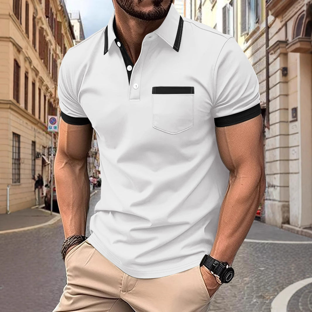 Herren modernes Polo-Shirt mit Kontrastkragen Echoarchiv