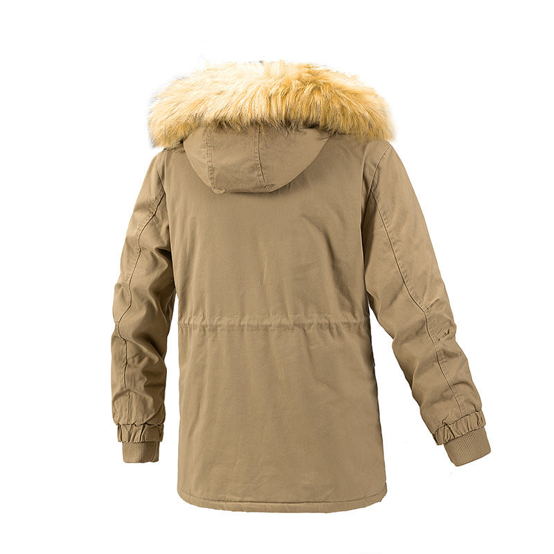 Herren Winterschutz-Parka mit wärmendem Teddyfutter abnehmbarer Kunstfellkapuze und verstärkten Utility-Taschen Echoarchiv