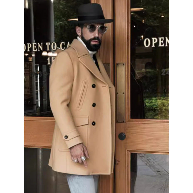 Herren eleganter Doppelt breiter Wintermantel Echoarchiv