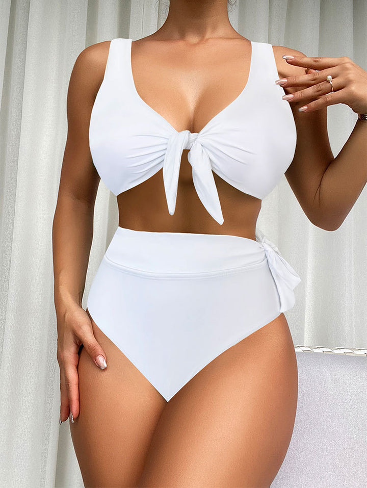 Damen Hochtailliertes Bikini-Set mit verspieltem Knotendesign Echo Archiv
