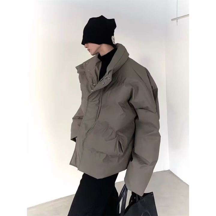Unisex gefütterte Oversized-Jacke mit hohem Kragen Echoarchiv