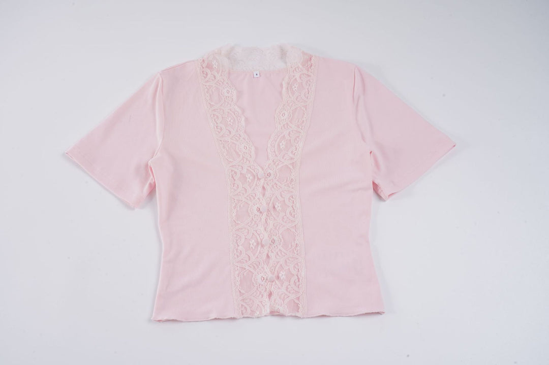 Damen Elegantes Spitzenoberteil mit feinem Schnitt Echo Archiv