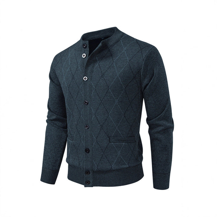 Herren Strickjacke mit modernem Rautenmuster Echoarchiv