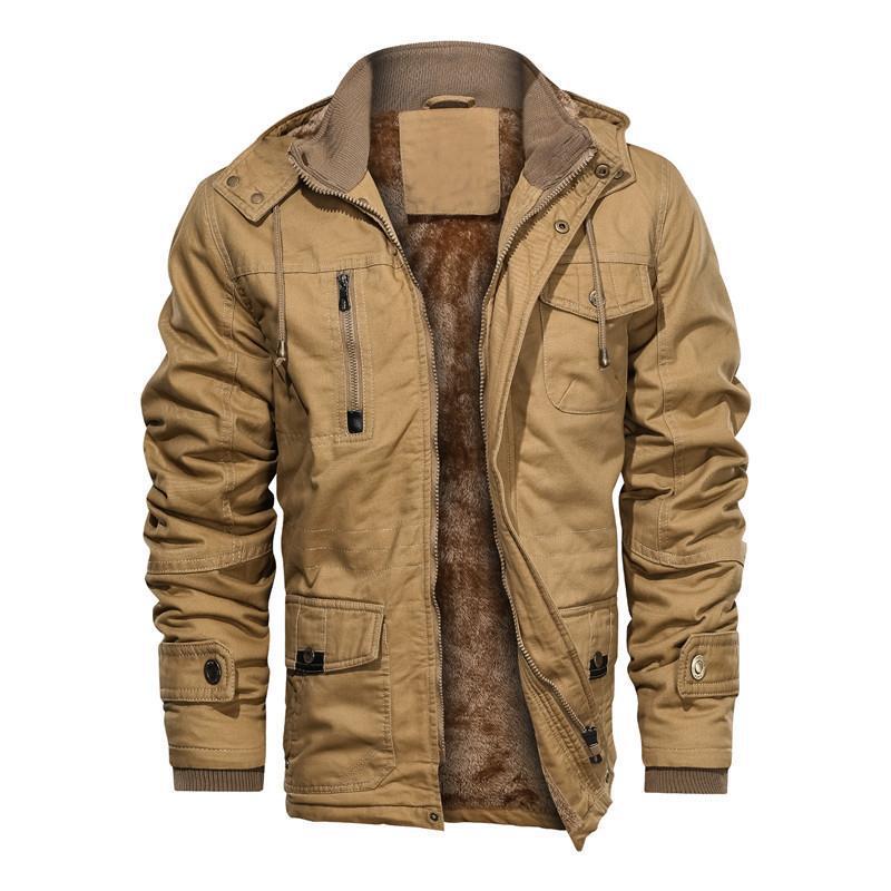 Herren isolierte Canvas-Utilityjacke mit Teddyfleece-Innenfutter – Taviero