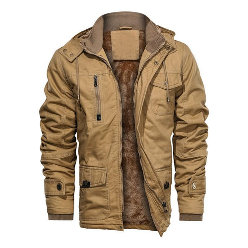 Herren isolierte Canvas-Utilityjacke mit Teddyfleece-Innenfutter – Taviero