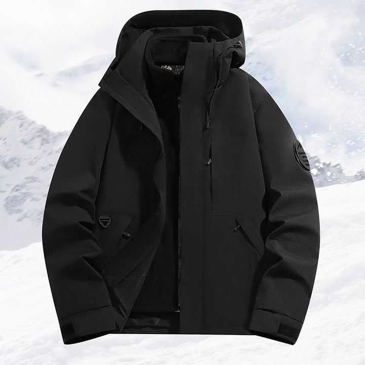 Männer Schicht Schnee Sportjacke mit atmungsaktiver Membran und verstellbarem Kapuze – Marzano
