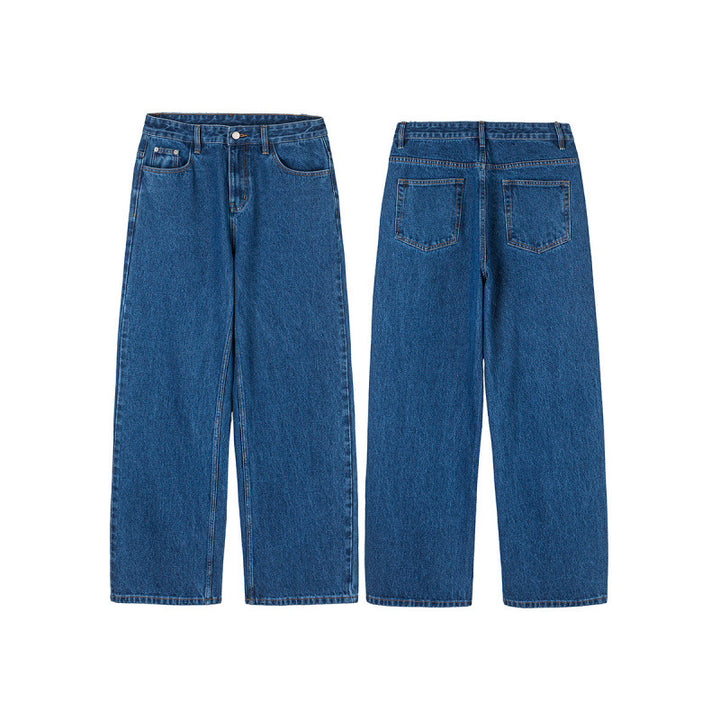 Damen Weite Denim-Jeans mit hoher Taille, geradem Bein und Fünf-Taschen-Design Echo Archiv