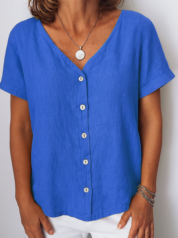 Damen Leinenbluse mit Knopfdetails Echo Archiv
