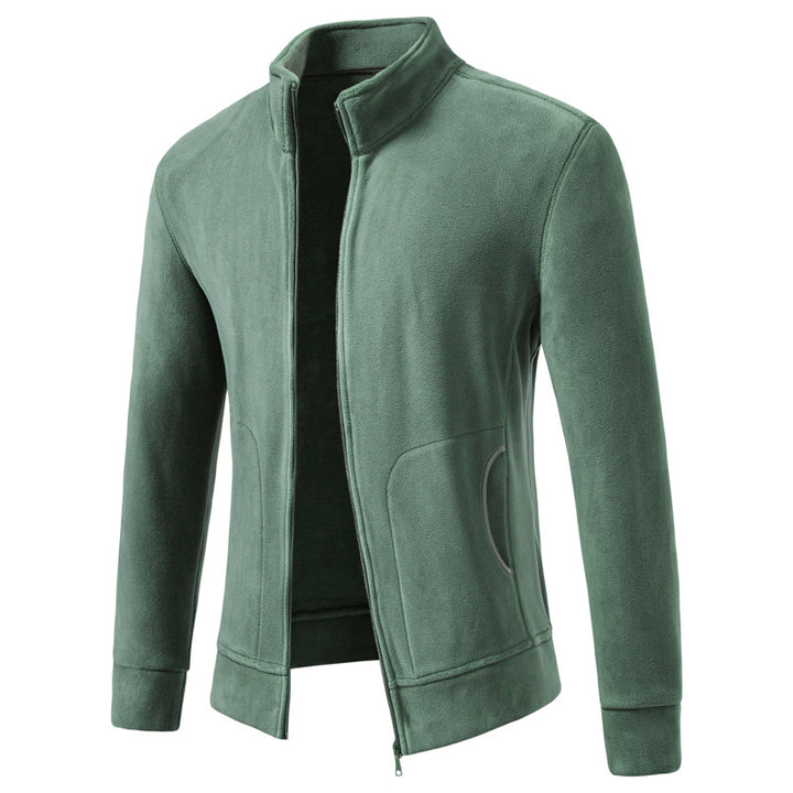 Herren Slim-Fit Fleecejacke mit Stehkragen, durchgehendem Reißverschluss und Eingrifftaschen Echo Archiv