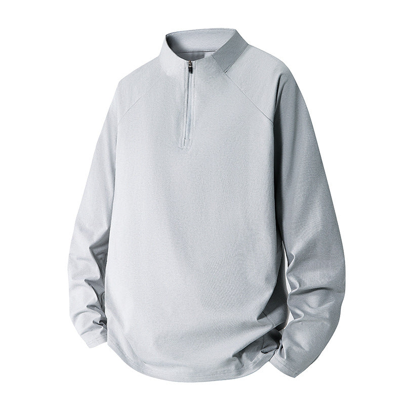 Herren Minimalistisches Halbzip-Sweatshirt mit technischem Jersey und verlängertem Saum Echo Archiv