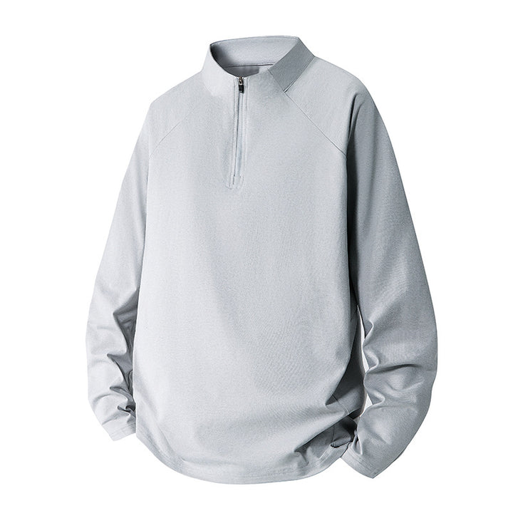 Herren Minimalistisches Halbzip-Sweatshirt mit technischem Jersey und verlängertem Saum Echo Archiv