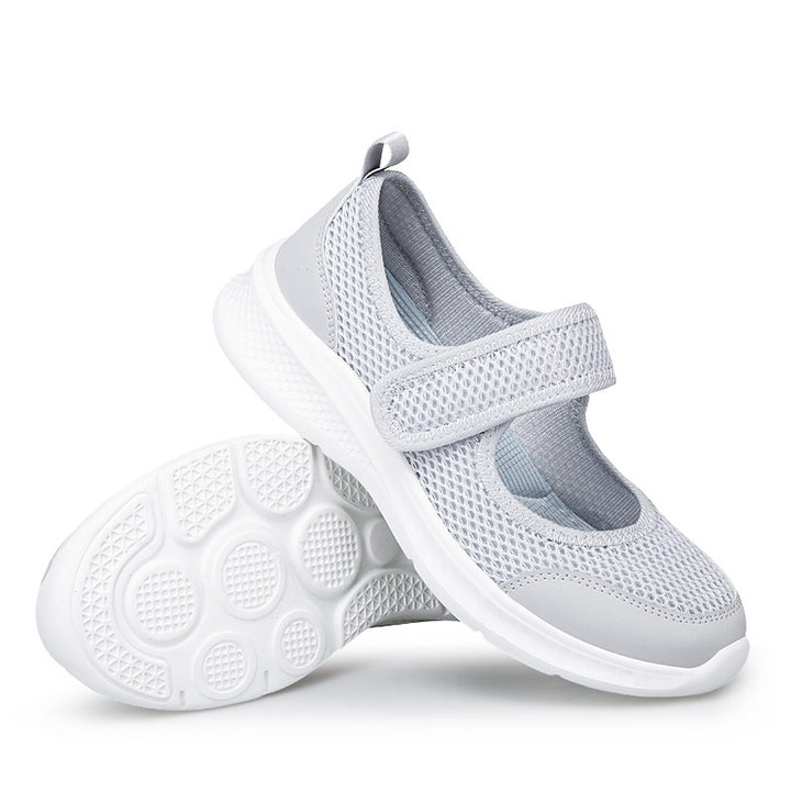 Damen nan Klett-Riemen-Sneaker im Ballerina-Stil mit atmungsaktivem Meshoberteil und flexibler Leichtsohle Echo Archiv