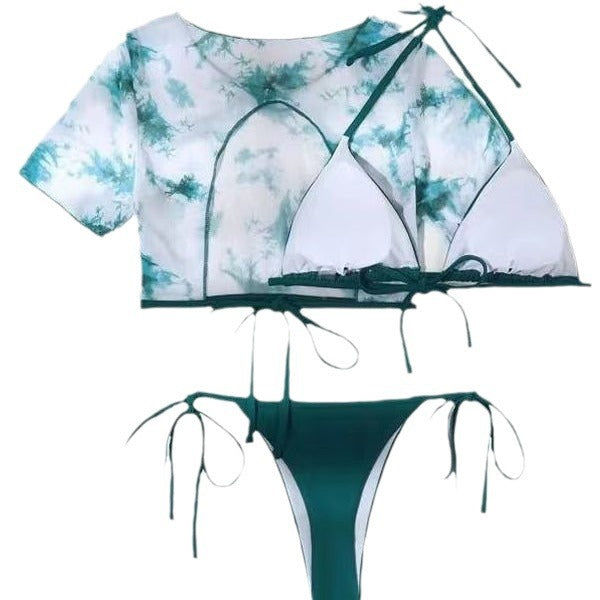 Damen Bikini-Set mit modischem Crop-Top und hochgeschnittenem Slip Echo Archiv