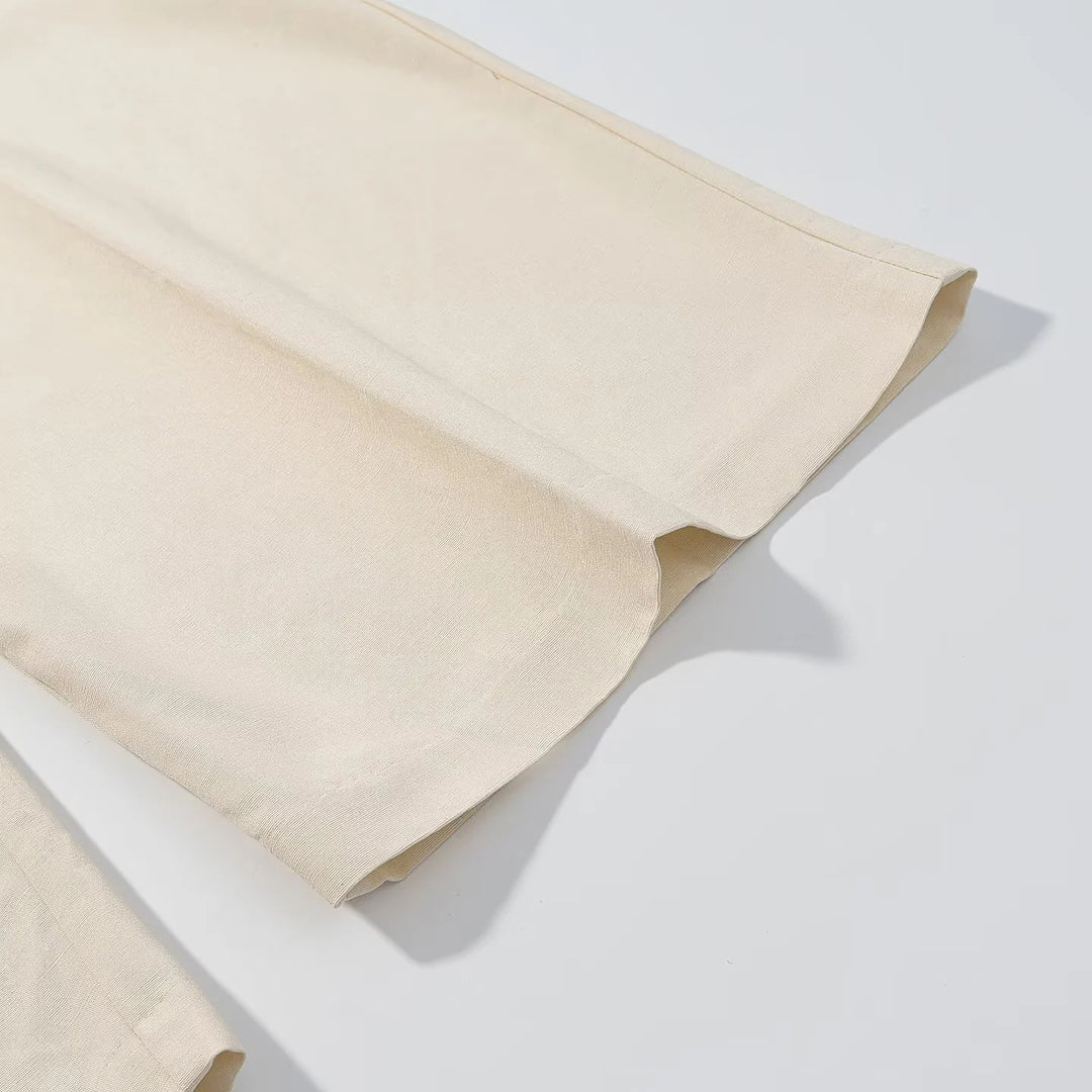 Damen hochtaillierte Palazzo-Hose mit Bundfalten, weitem Bein und verdeckter Frontleiste – Avélisse