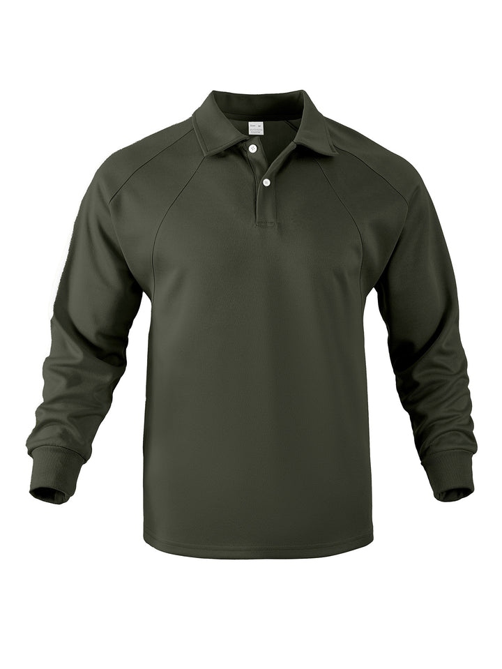 Herren sportliches Langarm-Polohemd mit innovativem Kragen und atmungsaktivem Material Echoarchiv