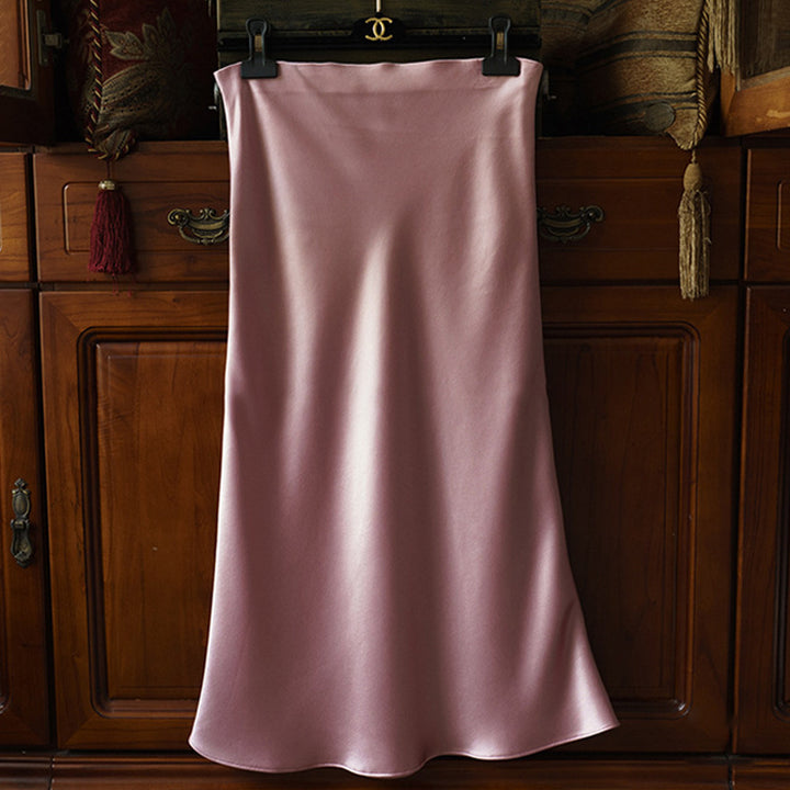 Damen Eleganter Satin-Midirock Echoarchiv