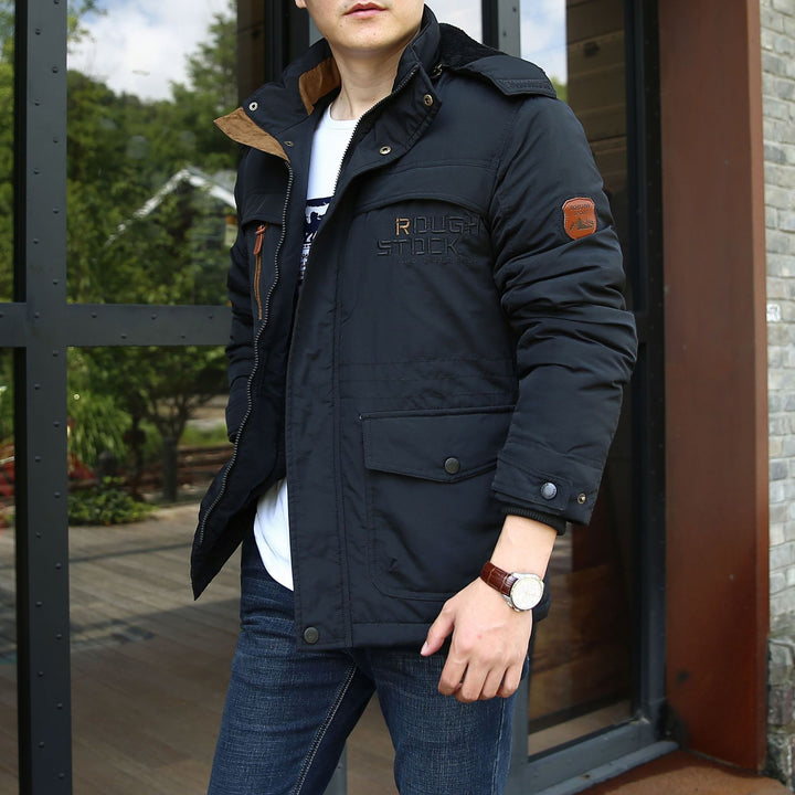 Herren isolierte Fieldparka mit Sherpa‑Kragen und Multifunktionstaschen Echoarchiv