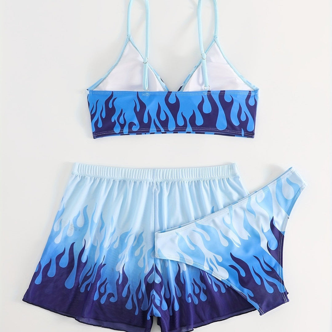 Damen Triangel-Bikini mit aufregendem Flammenmuster Echo Archiv