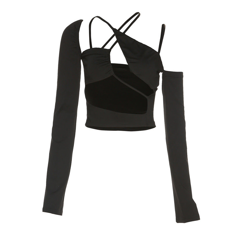 Damen figurbetontes Cut-Out Oberteil mit asymmetrischem Design Echo Archiv