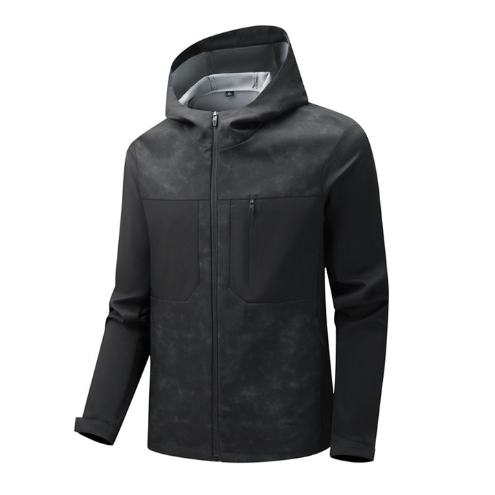 Herren Urbanes Softshell-Hybrid mit wasserabweisender Beschichtung, Kapuze und Brust-Reißverschluss Echo Archiv