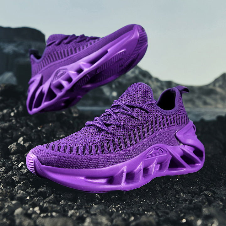 Unisex atmungsaktive Strick‑Runner mit skulpturierter Hohlkammer‑Plattform und flexibler Trail‑Laufsohle – Tavélo