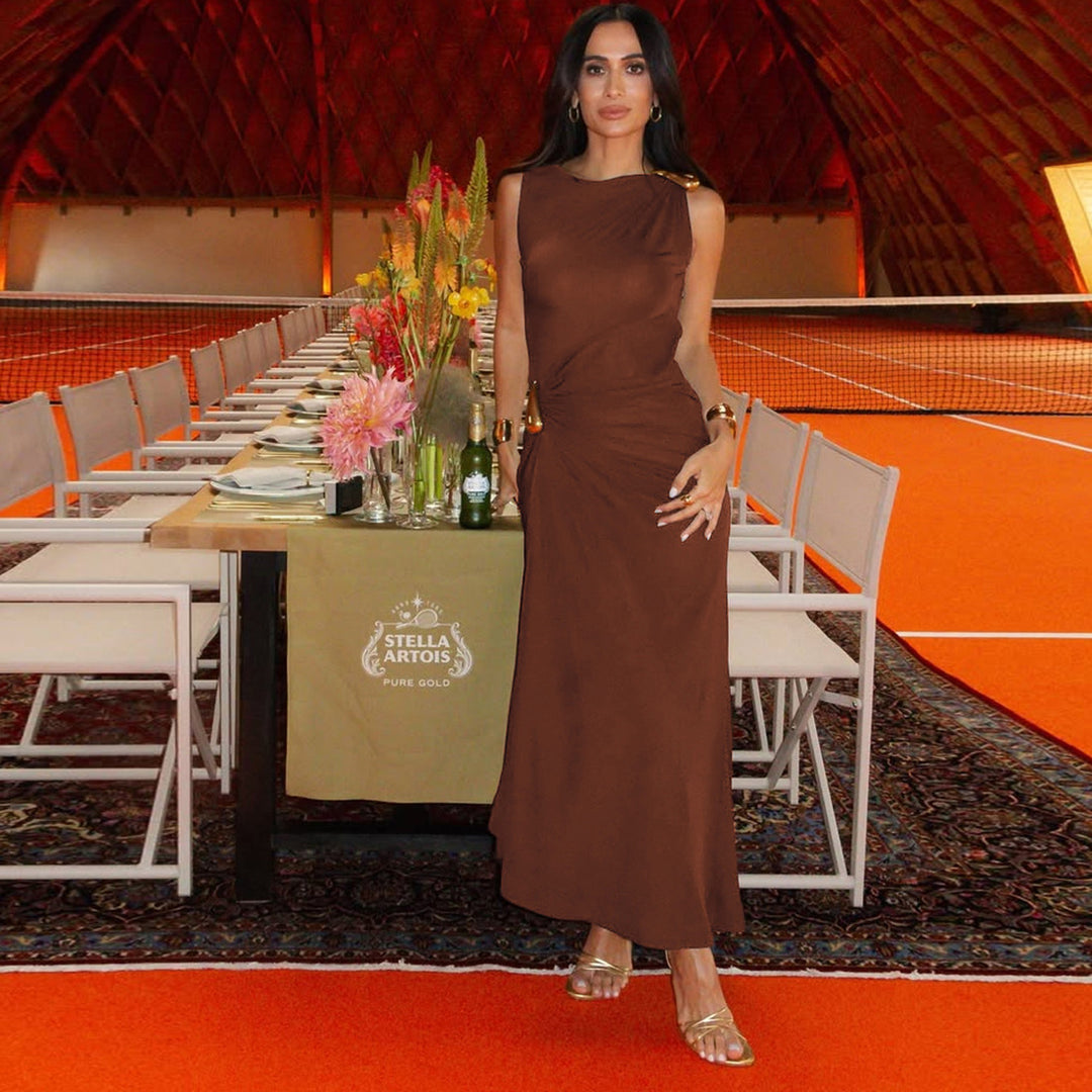 Damen Figurbetontes Maxikleid mit asymmetrischem Design und eleganten Raffungen Echo Archiv
