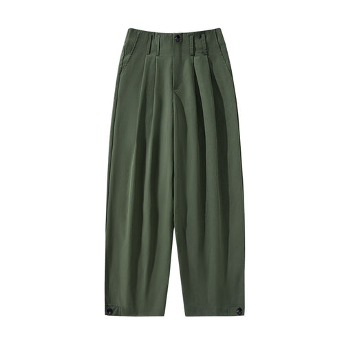 Damen weite Plissee-Hose mit hohem Bund, Gürtelschlaufen & verstellbaren Saumlaschen Echo Archiv