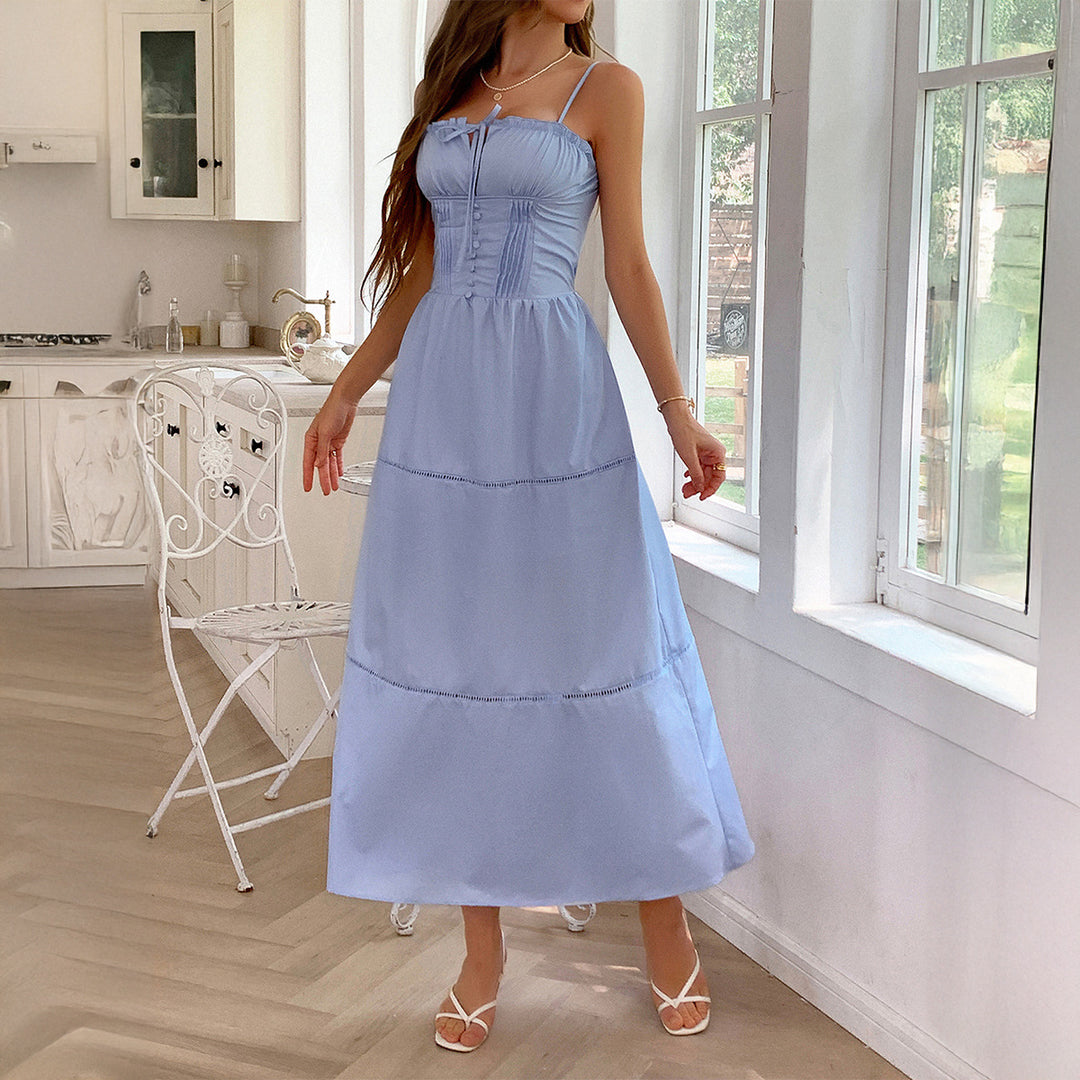 Damen Luftiges Sommerkleid mit Rüschendetails und Kordelzug Echo Archiv