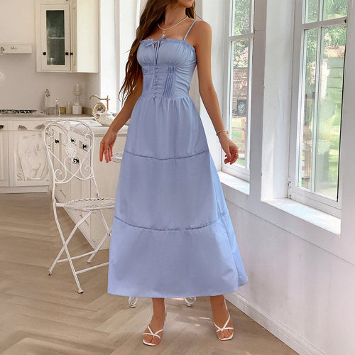 Damen Luftiges Sommerkleid mit Rüschendetails und Kordelzug Echo Archiv