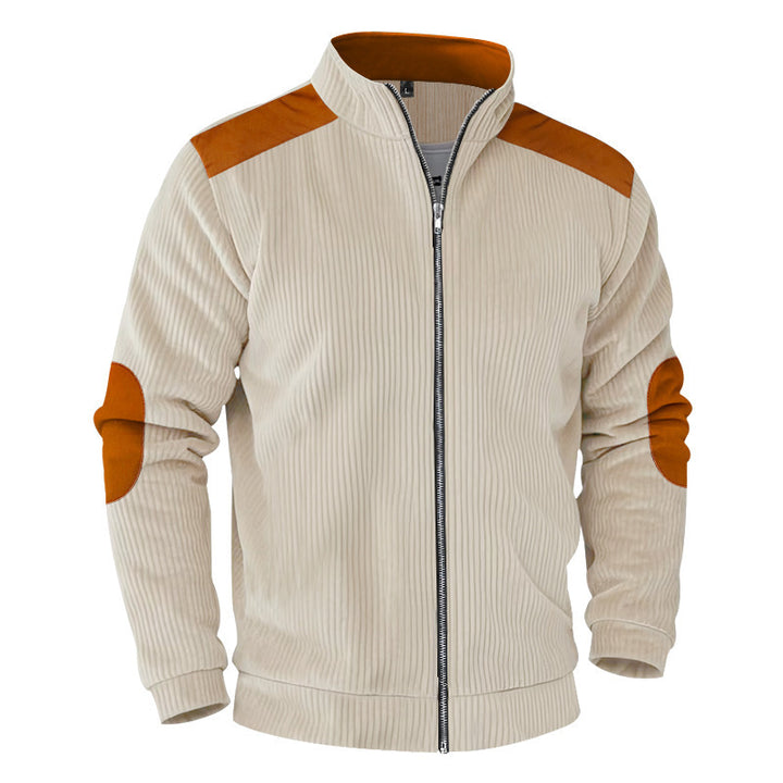 Herren sportliche Jacke mit strukturierten Ärmeln und Stehkragen Echoarchiv